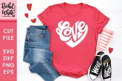 Love in a Heart Shape, Hand Lettered Valentine's Day SVG Product Image 6