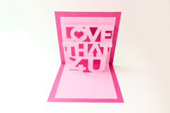 Love That For You Kirigami Word Pop Up Card SVG