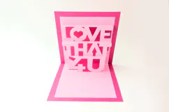 Love That For You Kirigami Word Pop Up Card SVG