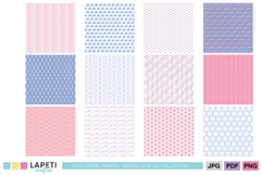 Valentine Train Digital Paper Set, 12 Pastel Patterns Product Image 2