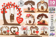 Love Tree Couple Laser Cut Bundle|Happy Valentine’s Day SVG Product Image 1