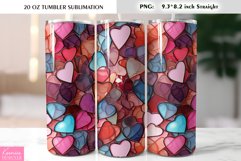3d Stained Glass Valentines Day Tumbler Sublimation Product Image 1