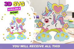 Unicorn Topper 3D SVG Product Image 1