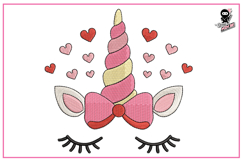 Love Unicorn Face | Baby Machine Embroidery Design Product Image 1