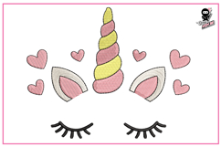 Cute Unicorn Face | Baby Machine Embroidery Design Product Image 1
