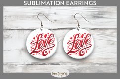 Love v12 Round Earrings Sublimation Product Image 1