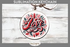 Love v14 Round Keychain Sublimation Product Image 1