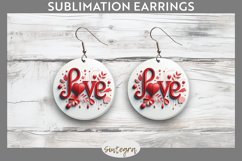 Love v2 Round Earrings Sublimation Product Image 1