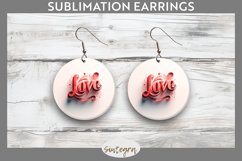 Love v3 Round Earrings Sublimation Product Image 1