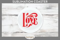 Love v4 Round Coaster Sublimation Product Image 1