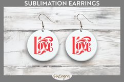 Love v4 Round Earrings Sublimation Product Image 1