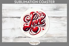 Love v7 Round Coaster Sublimation Product Image 1
