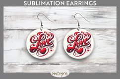 Love v7 Round Earrings Sublimation Product Image 1
