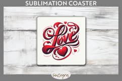 Love v7 Square Coaster Sublimation Product Image 1