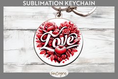 Love v8 Round Keychain Sublimation Product Image 1