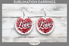 Love v8 Round Earrings Sublimation Product Image 1