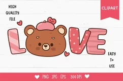 Valentine clip art: Cute teddy bear clipart kawaii animals 4 Product Image 1