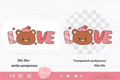 Valentine clip art: Cute teddy bear clipart kawaii animals 4 Product Image 2