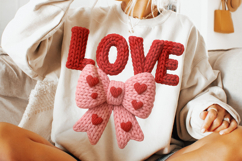 Love Valentine Patchwork PNG, Valentine's Day PNG, Coquette Product Image 2