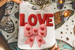 Love Valentine Patchwork PNG, Valentine's Day PNG, Coquette Product Image 3