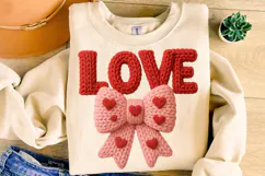 Love Valentine Patchwork PNG, Valentine's Day PNG, Coquette Product Image 4