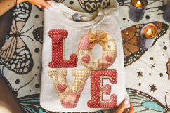 Love Valentine Patchwork PNG, Valentine's Day PNG, Xoxo PNG Product Image 2