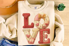 Love Valentine Patchwork PNG, Valentine's Day PNG, Xoxo PNG Product Image 3