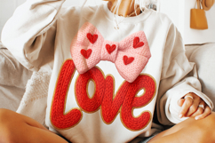 Love Valentine's Day PNG, Valentine Patchwork PNG, Coquette Product Image 3