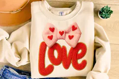 Love Valentine's Day PNG, Valentine Patchwork PNG, Coquette Product Image 4