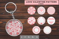 Lovely Valentine Hearts Pattern Design in Round Shape Design Product Image 1