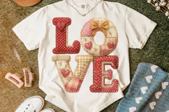 Love Valentine Patchwork PNG, Valentine's Day PNG, Xoxo PNG Product Image 4