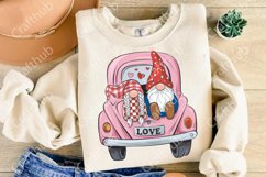 LOVE Valentine&#039;s Day Gnome Truck PNG, Coquette Valentine PNG Product Image 3