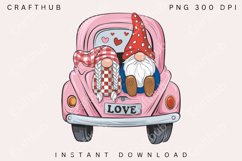 LOVE Valentine&#039;s Day Gnome Truck PNG, Coquette Valentine PNG Product Image 2