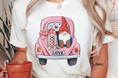 LOVE Valentine&#039;s Day Gnome Truck PNG, Coquette Valentine PNG Product Image 1