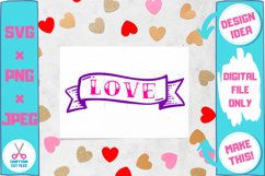 Love Vintage Tattoo Banner SVG Cut File Card Example