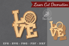 Love Volleyball Laser Cut Decoration Product Image 1