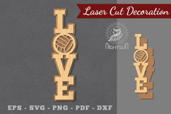 Love Volleyball Laser Cut Decoration Product Image 1