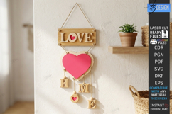 Love Wall Decor Ornament Laser Cut | Romantic Hanging Decor Product Image 1