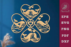 Love Whale Lasercut Wall Decor SVG Product Image 1