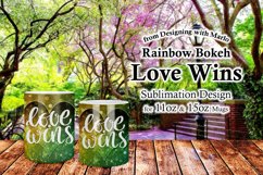 Dark Rainbow Bokeh Love Wins 11oz &amp; 15oz Mug Sublimation Product Image 1