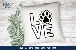 Love with Paw Print SVG | Dog Mom SVG Cut File