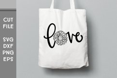 Love with Sunflower, Hand Lettered Summer Floral SVG Product Image 3