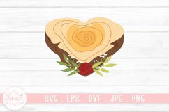 Wooden Slice With Flower Arrangement Clipart Design Product Image 1