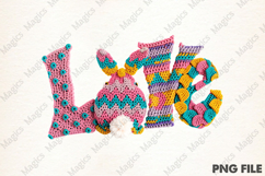 Love Yarn Crochet Easter Bunny PNG Product Image 1