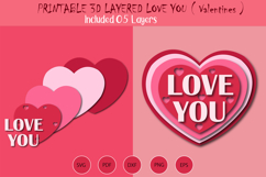 3D Layered Love You Product Image 1