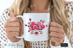 Flower Valentines Quote PNG | Valentines Day PNG Product Image 2