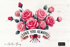 Flower Valentines Quote PNG | Valentines Day PNG Product Image 4