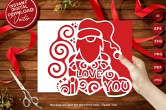 Papercut Christmas Gnome Holding I Love You Heart Card Cover Product Image 1