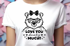 Love You Beary Much SVG DXF - Cute Bear Cricut Cut File Product Image 2