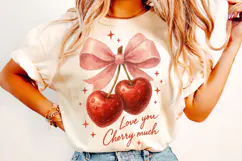 Love You Cherry Much, Valentine's Day PNG, Be Mine, Xoxo Png Product Image 1